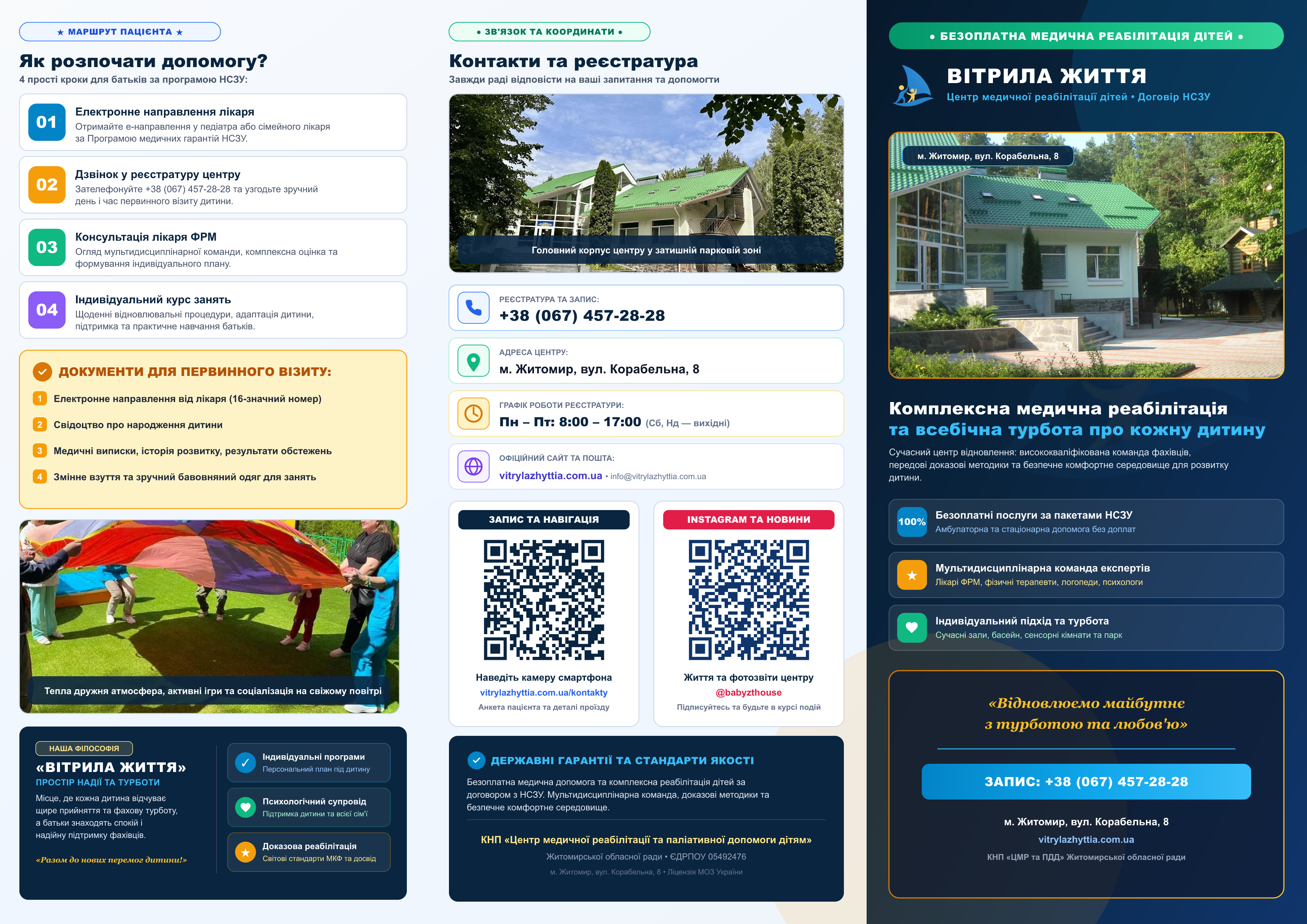 Фірмовий євробуклет «Вітрила Життя» (Двосторонній друк А4 Tri-fold)